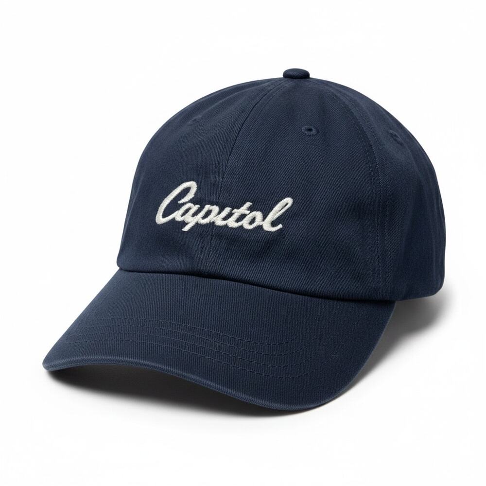 Capitol Records Navy Blue White One Size Strapback Hat Cap Yupoong Classics